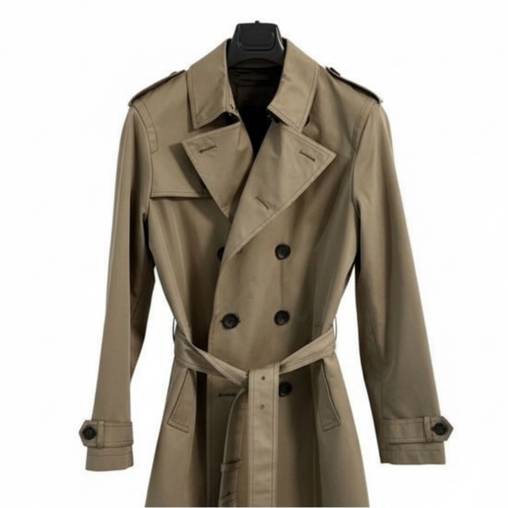Coach Men's Double-Breasted Tan Trench Coat